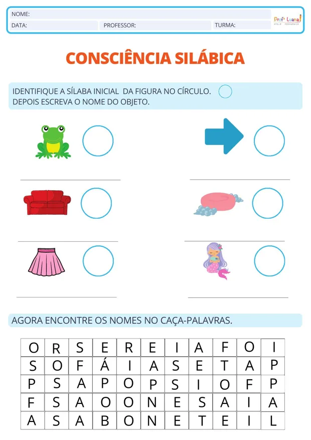 Página de consciência silábica